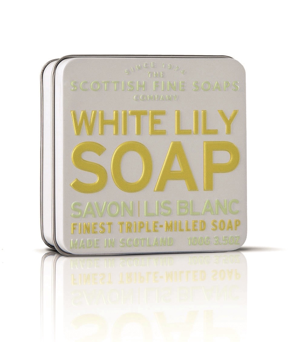 Scottish Fine Soaps White Lily Soap Tin 100g