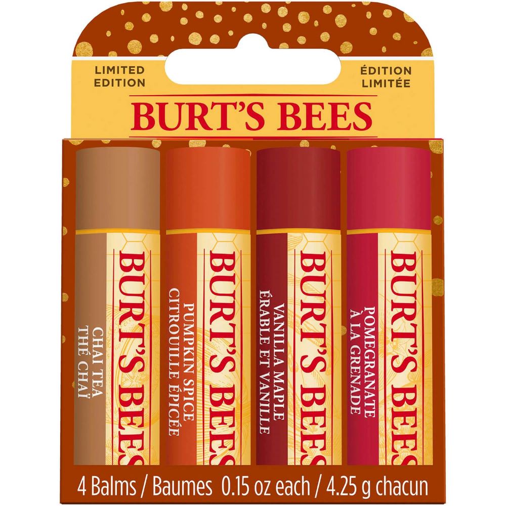 Burt's Bees Fall Lip Balm Gift Set (4 x 4.25g) - thefragrancecounter.co.uk