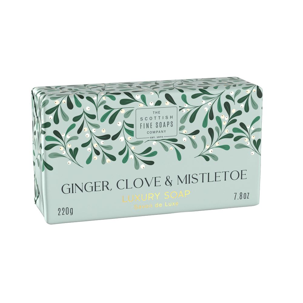 Scottish Fine Soaps Ginger Clove and Mistletoe Soap 220g